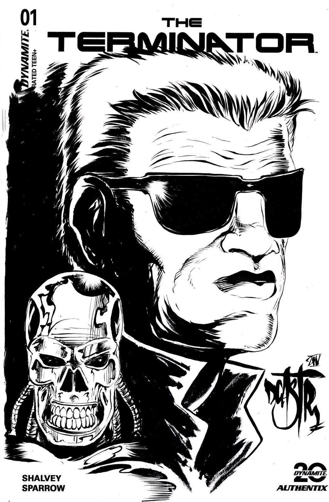 Terminator #1 (2024) Dynamite Comic Sketch Variant Cover W Original DCastr Art