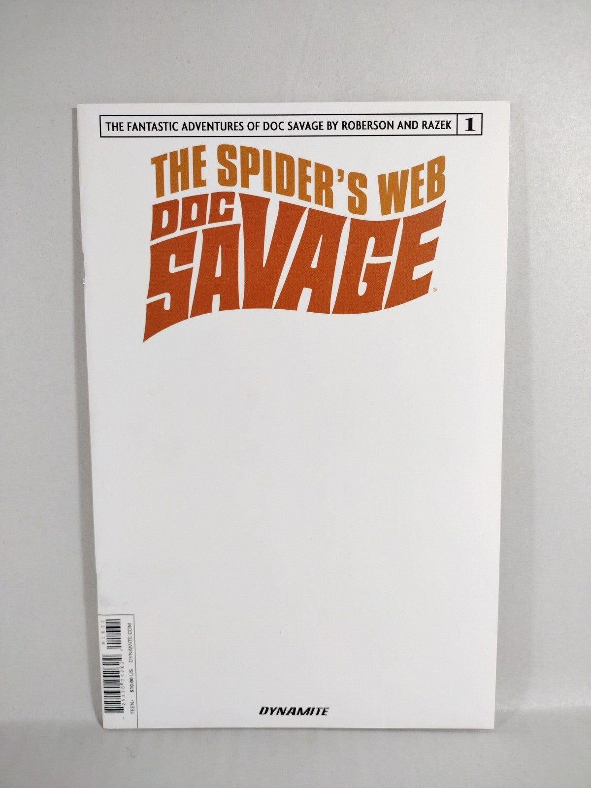 Doc Savage Spider's Web #1 (2015) Dynamite Blank Sketch Cover Variant Comic NM