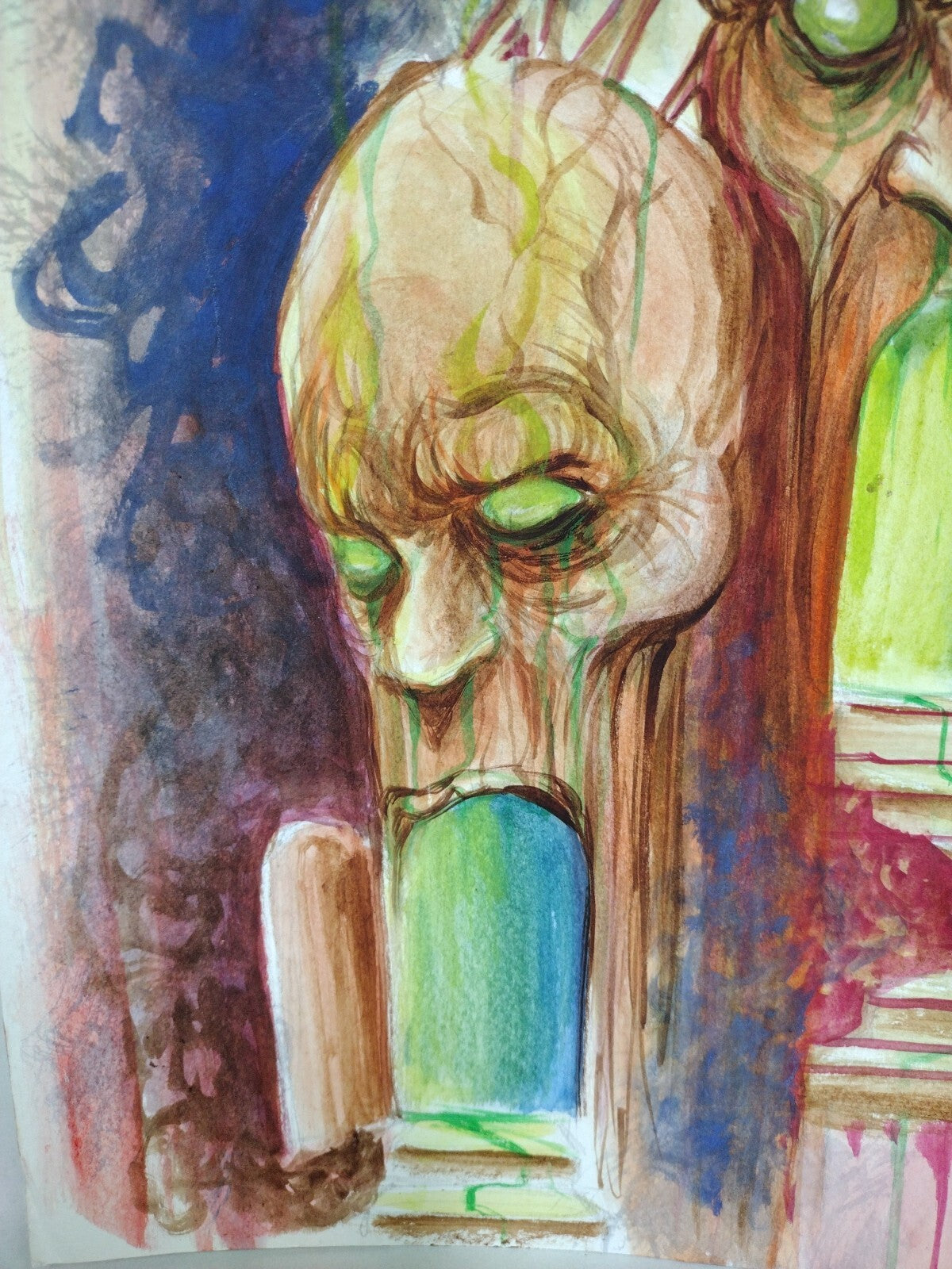 Original Dave Castr "Doorways" Watercolor Painting 18 X 12" W COA