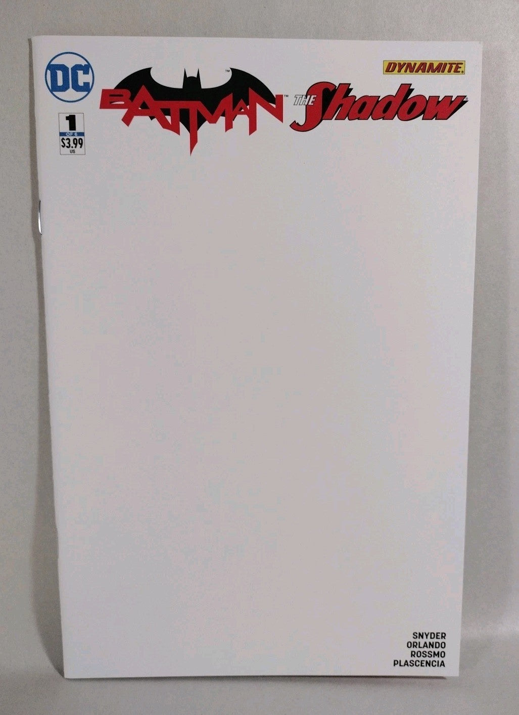 Batman The Shadow #1 (2017) DC Dynamite Blank Sketch Variant Cover Comic New NM