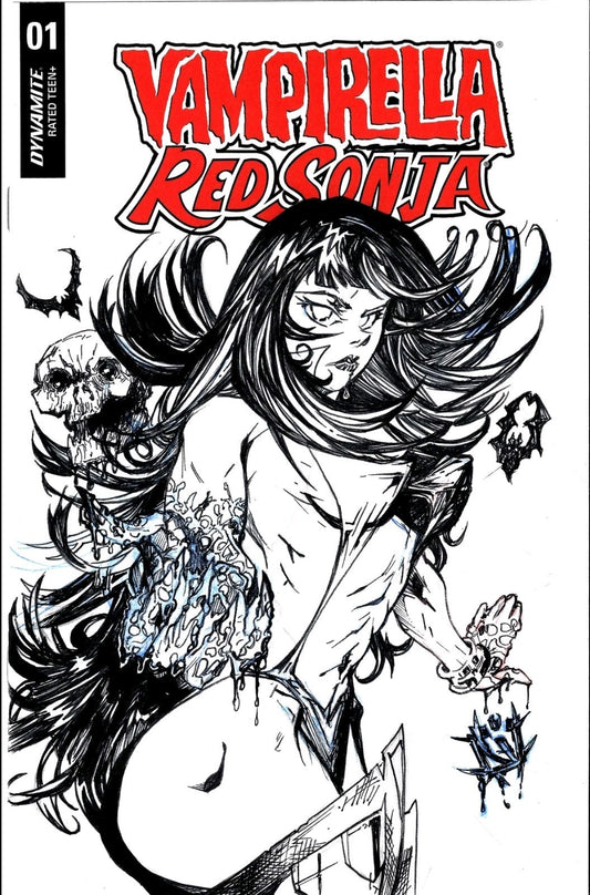 Vampirella VS Red Sonja #1 (2019) Blank Cover Comic W Original Jose Guillen Art