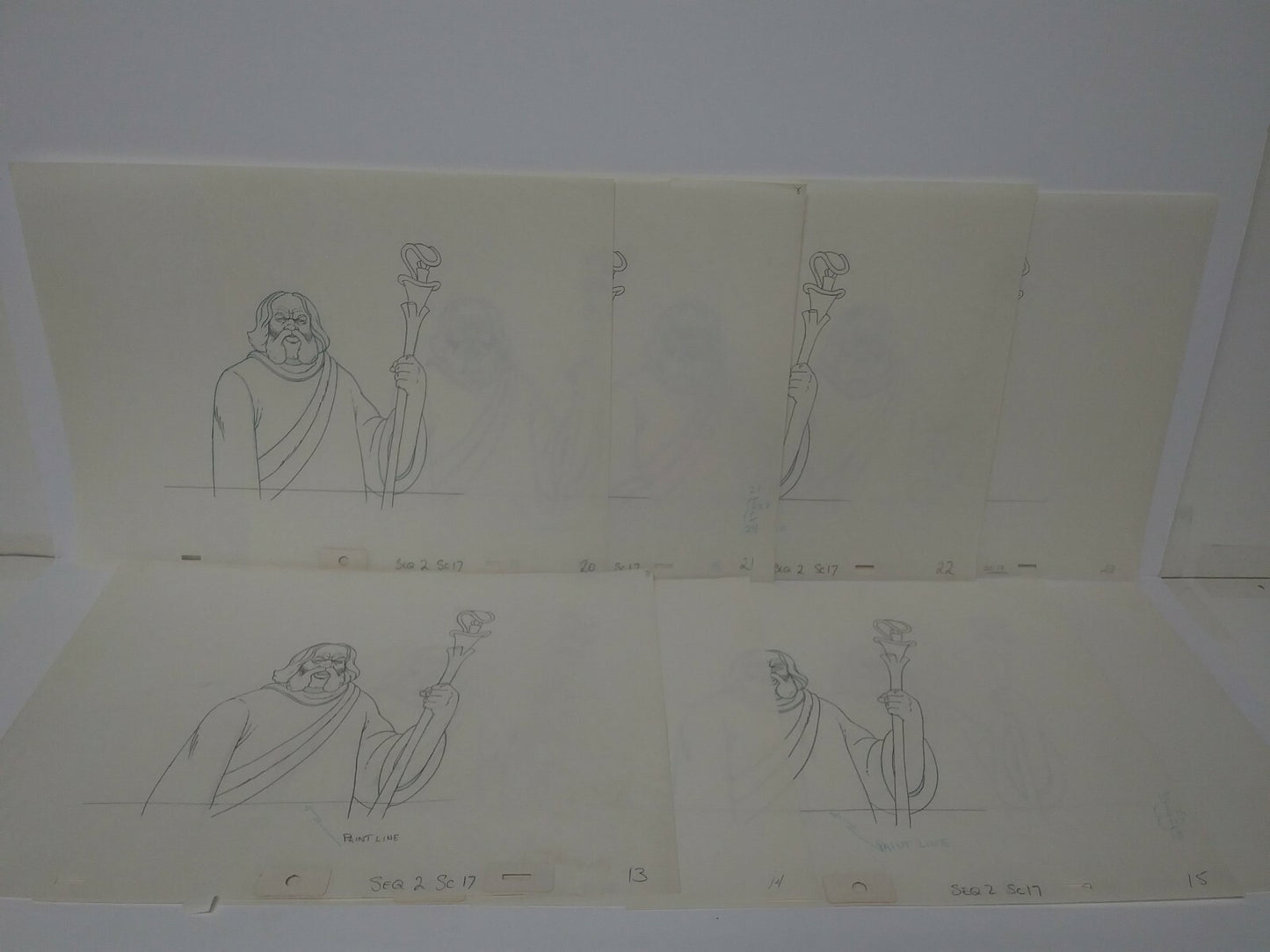 Lot Of 19 Original 1981 Heavy Metal Animation Pencil Art Prelims of Taarna Elder