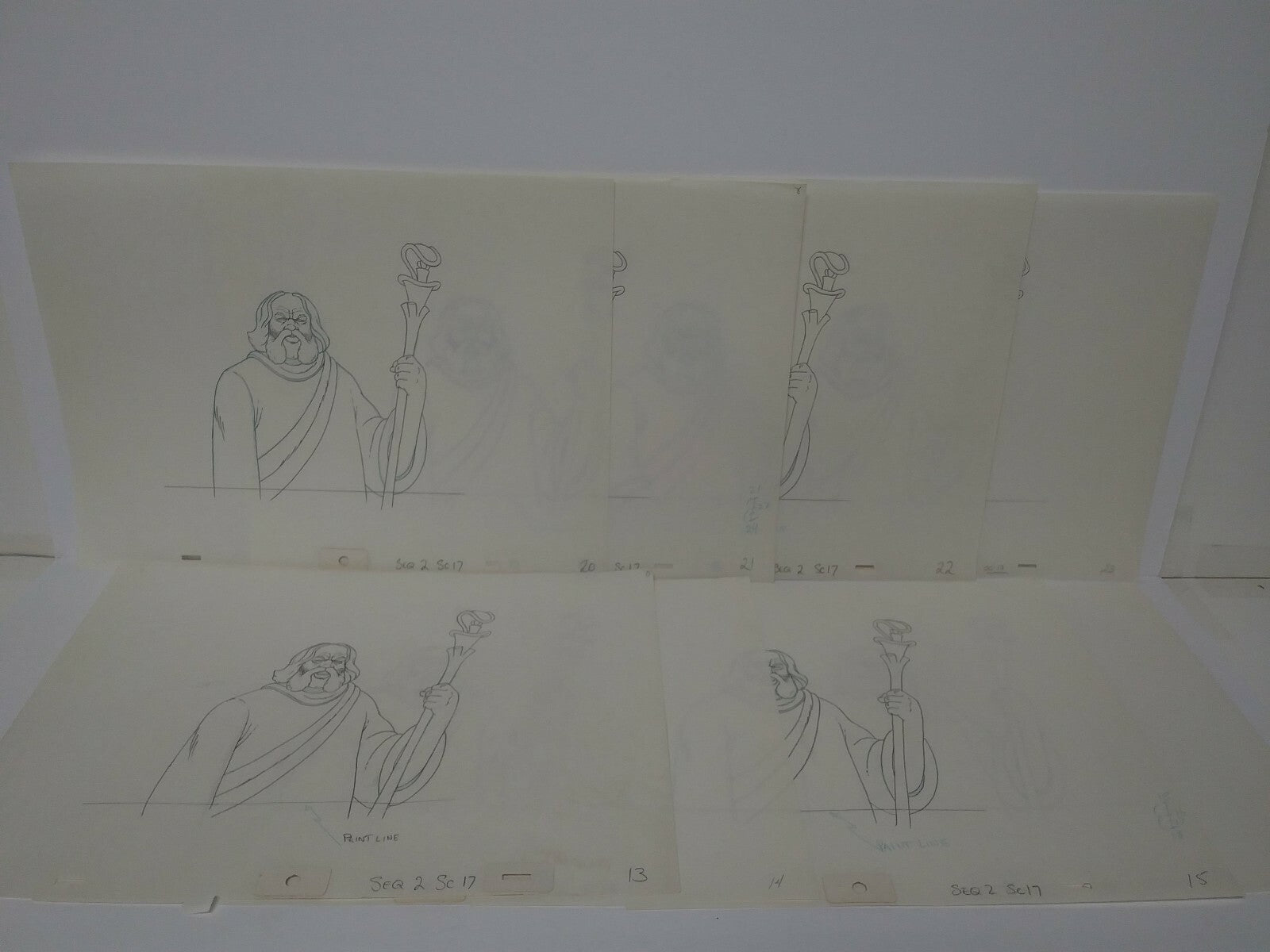 Lot Of 19 Original 1981 Heavy Metal Animation Pencil Art Prelims of Taarna Elder