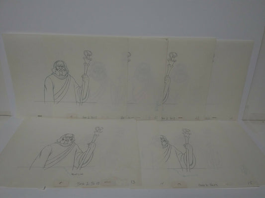 Lot Of 19 Original 1981 Heavy Metal Animation Pencil Art Prelims of Taarna Elder