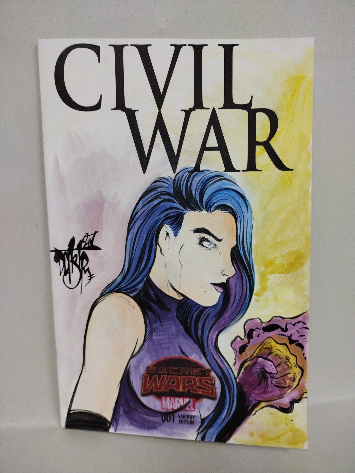 CIVIL WAR #1 (2015) Marvel Sketch Variant Comic W Original DCastr Psylocke Art