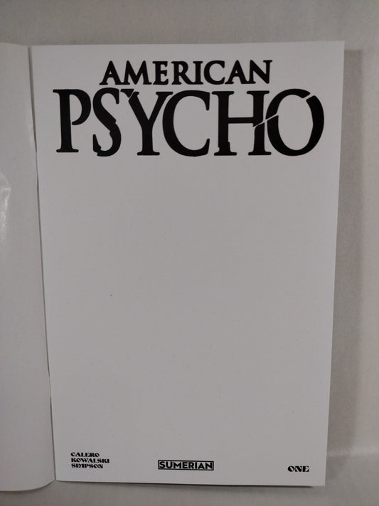 American Psycho #1 (2023) Sumerian Blank Sketch Cover Variant Comic New NM