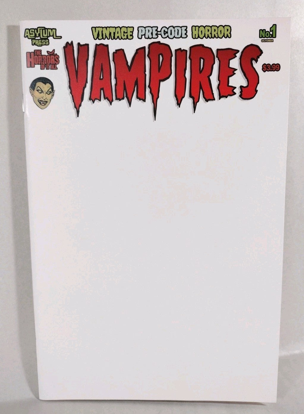 Vampires Halloween Special 1 (2021) Asylum Press Blank Sketch Cover Variant NM