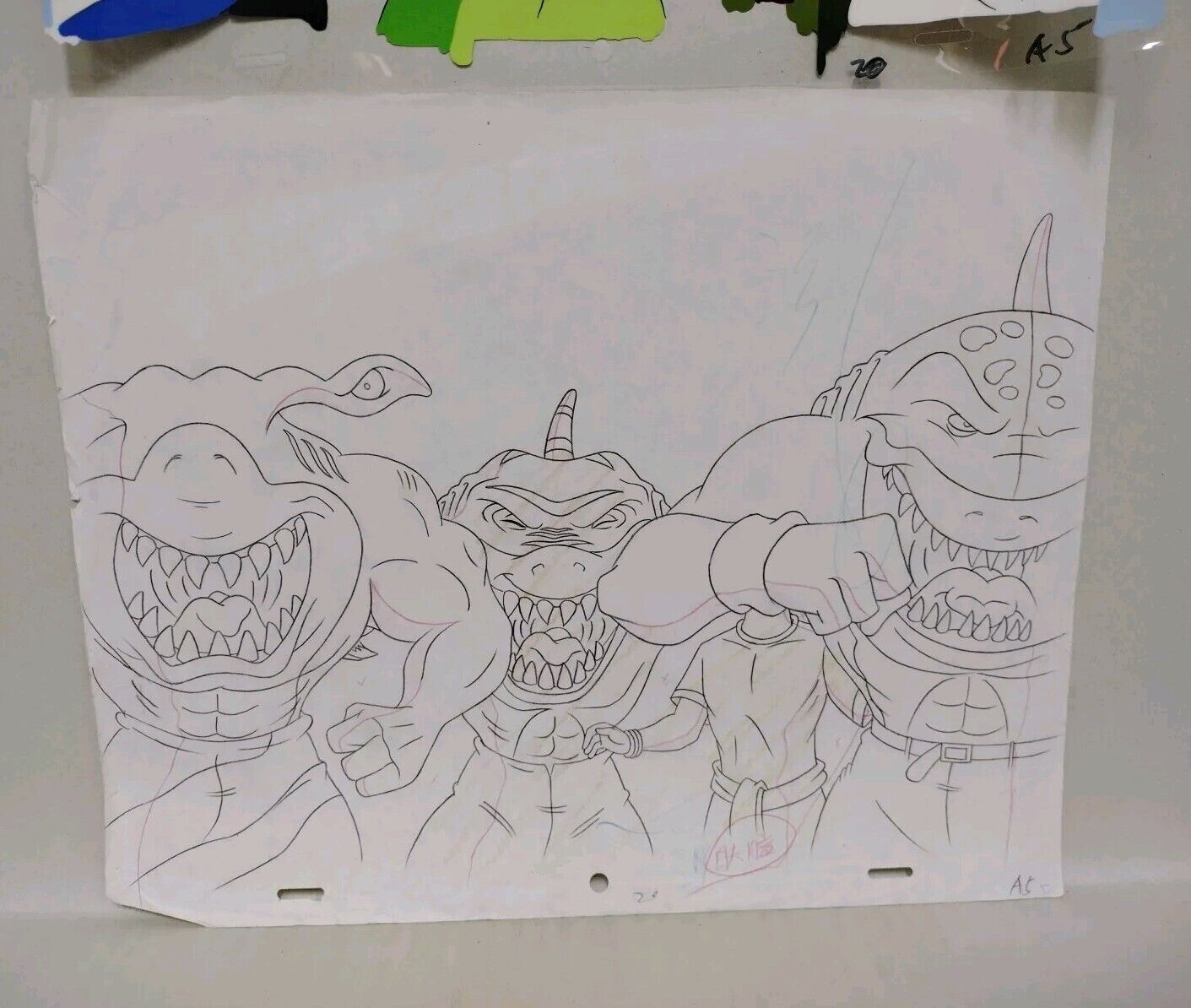 Street Sharks 1996 Original Animation Production Cel Slammu Streex Jab W Drawing