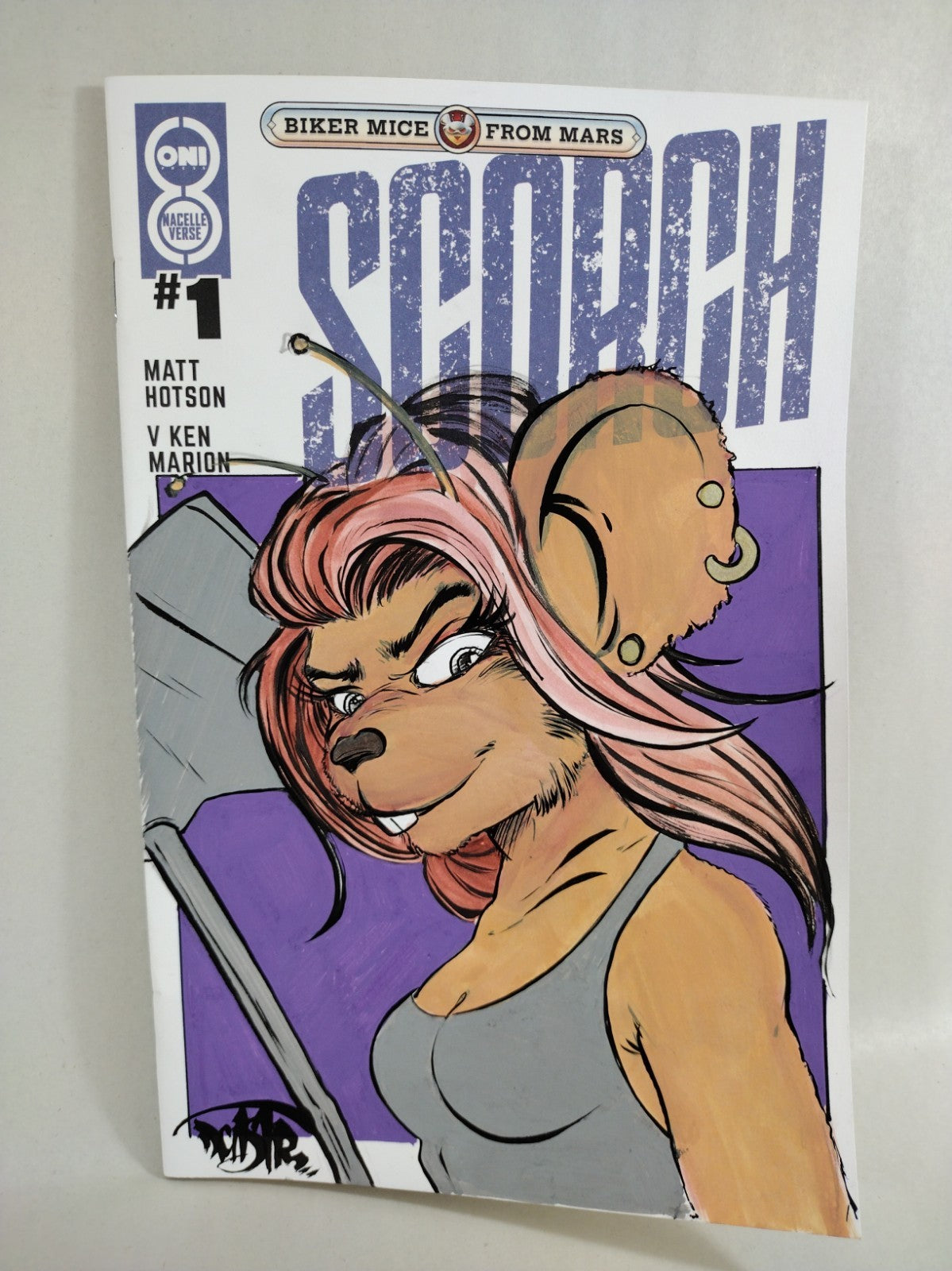 Biker Mice From Mars Scorch 1 Sketch Cover Variant Comic W Original DCastr Art 