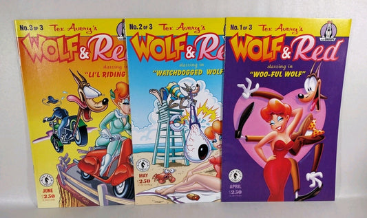 Tex Avery WOLF & RED (1995) Complete Dark Horse Comic Lot 1 2 3 Bill Morrison 