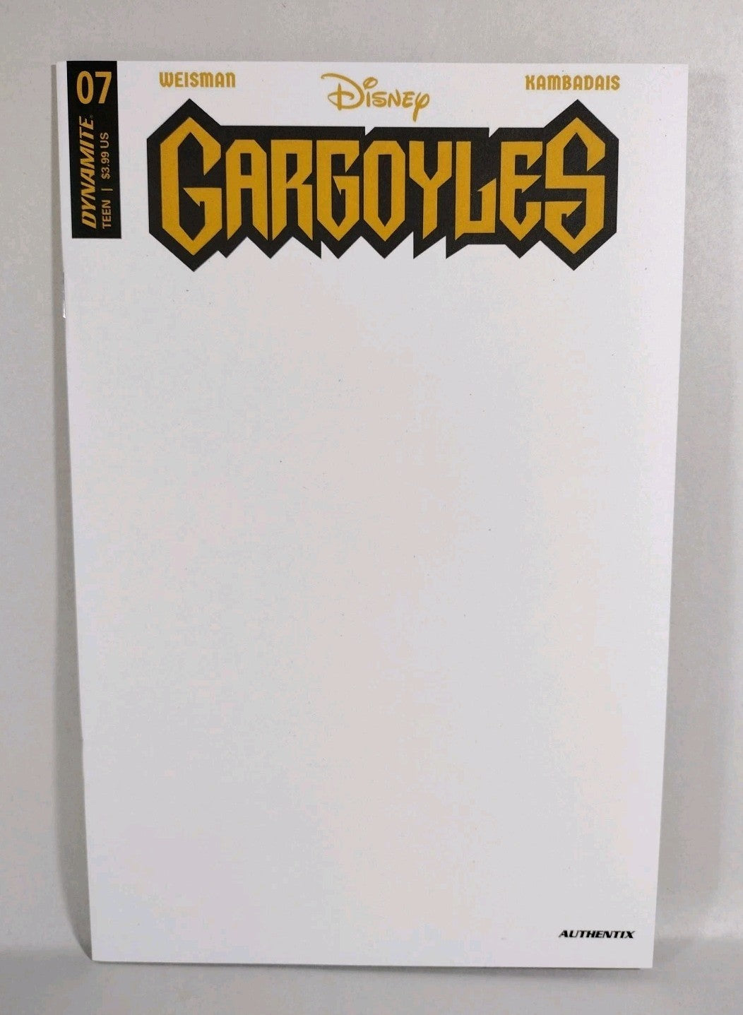 Gargoyles #7 (2023) Disney Dynamite Blank Sketch Variant Cover Comic NM