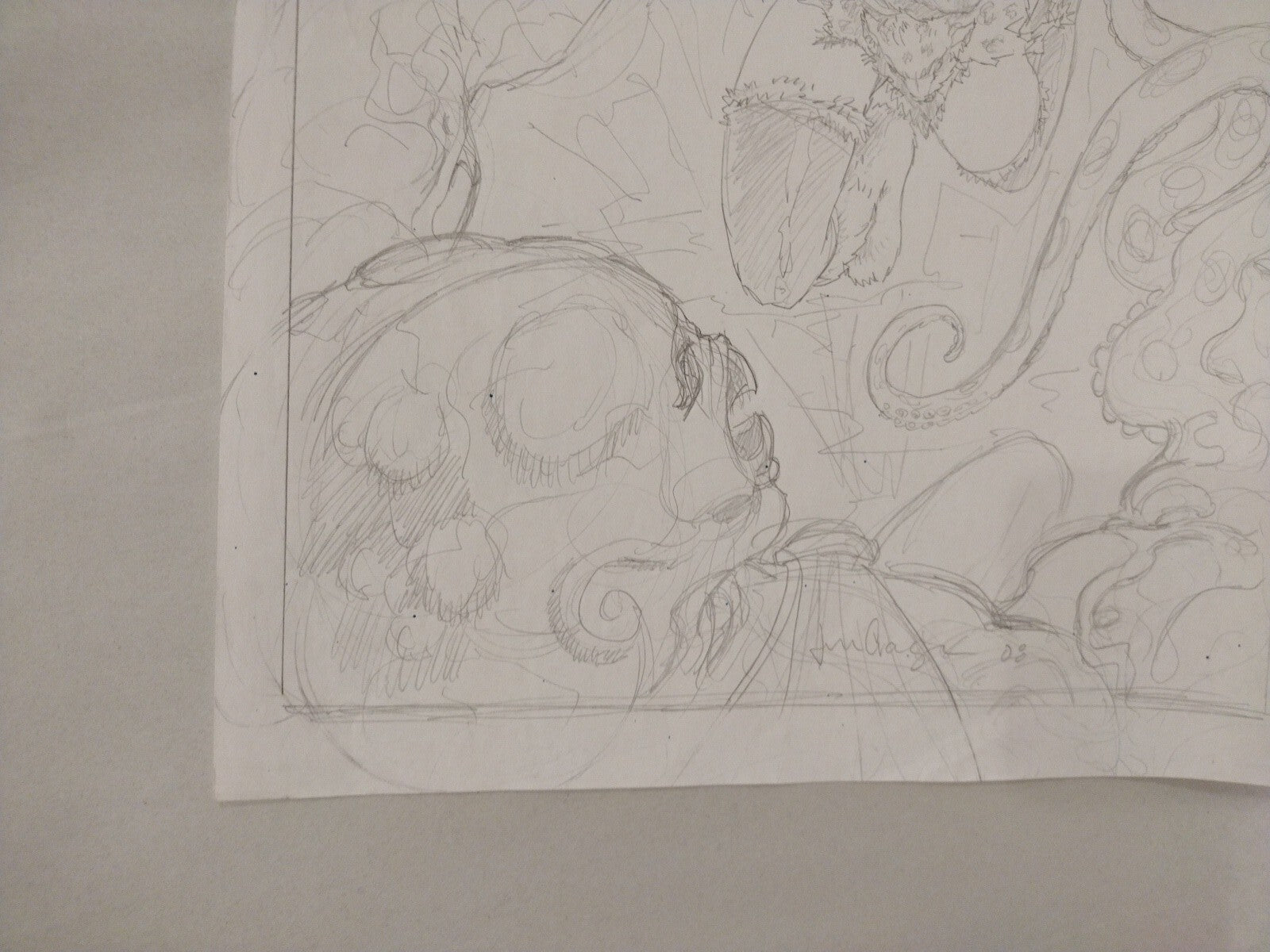 Sar-Na Original Jason Crager Fantasy Comic Preliminary Pin-Up Art 11 X 17 Signed