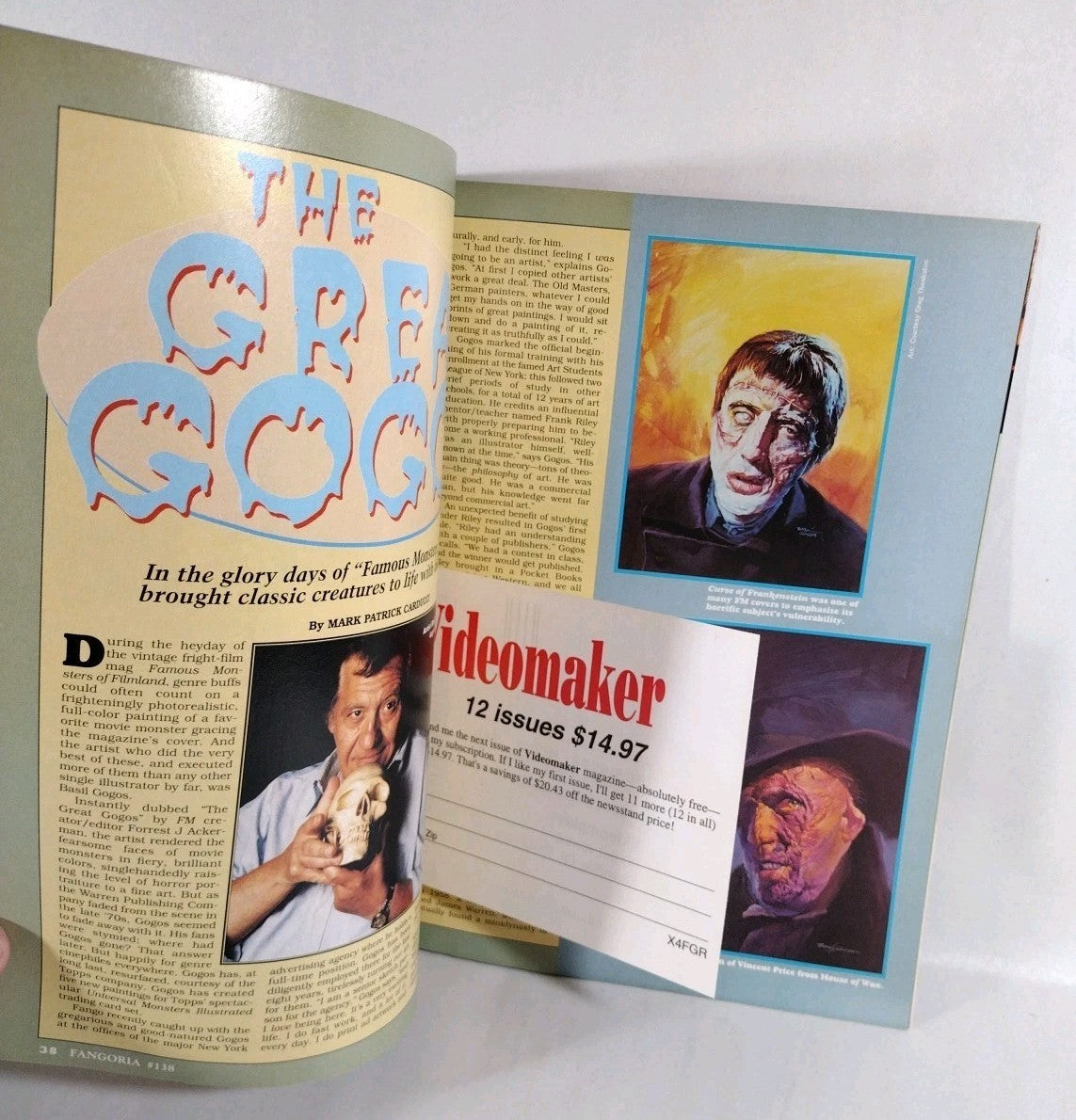 FANGORIA Magazine #138 (1994) Interview With A Vampire Frankenstein Halloween