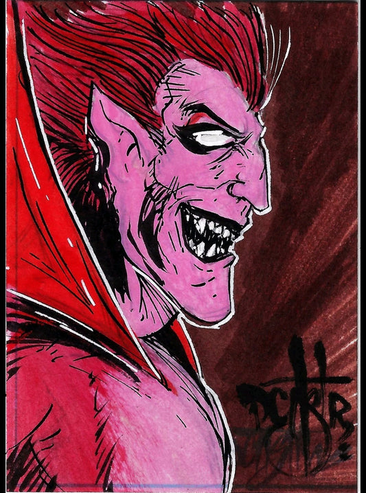 Dave Castr Crusin (2025) OAC Sketch Card W Original Marvel Mephisto Art
