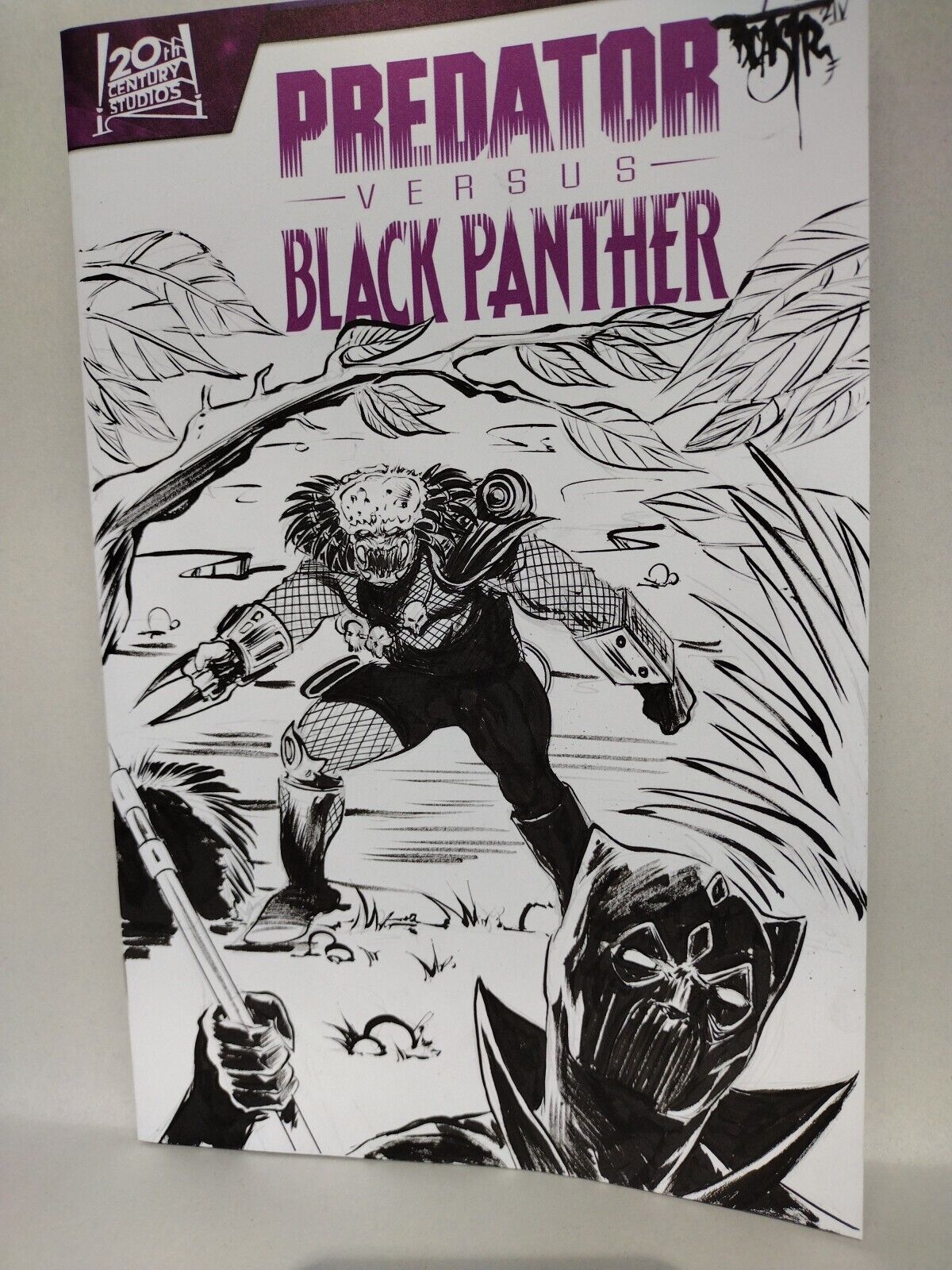 Predator Versus Black Panther (2024) Marvel Sketch Cover W Original DCastr Art