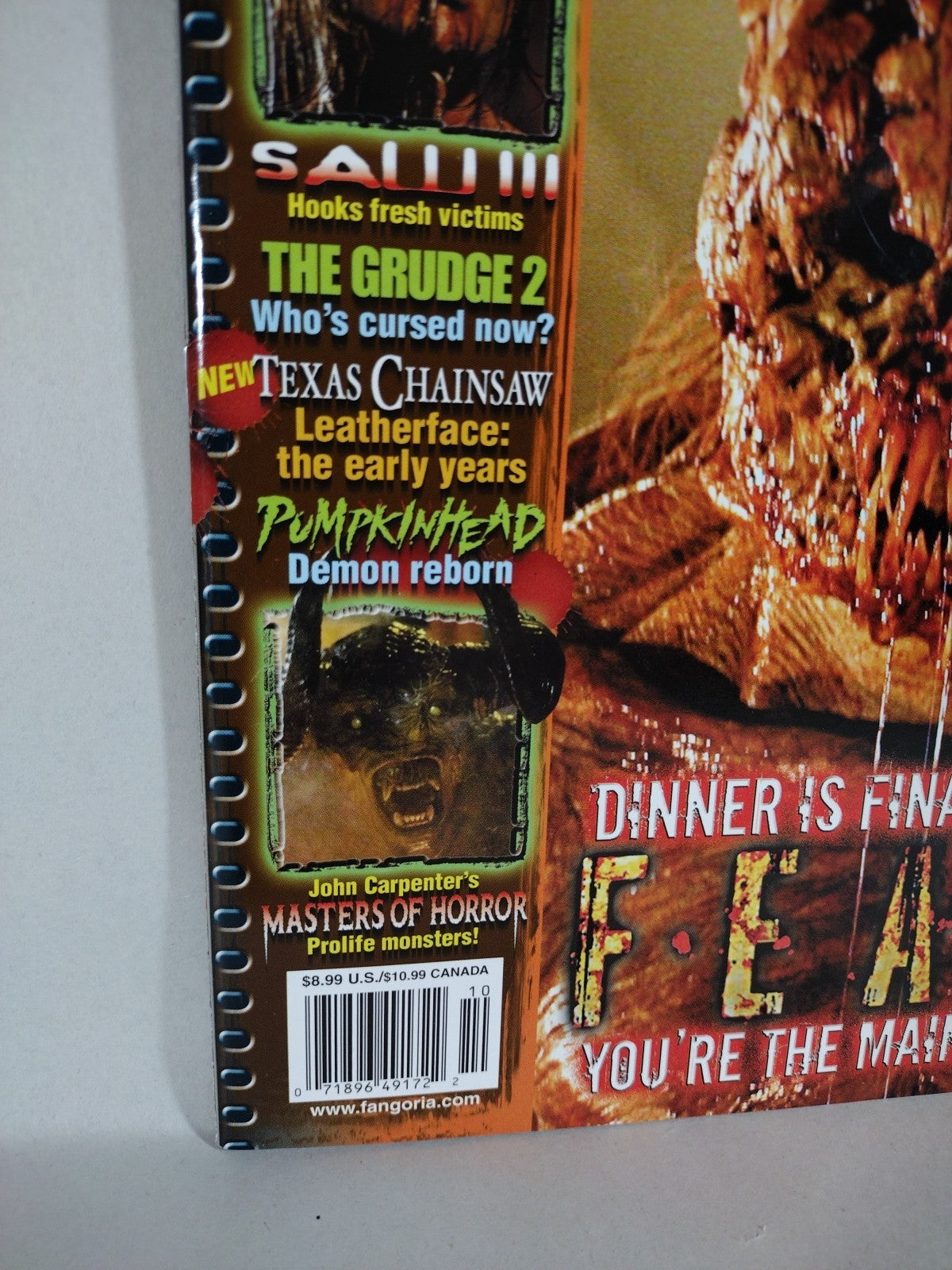 FANGORIA Magazine #257 (2006) SAW 3 TCM Pumkinhead Grudge 2 Feast 100 Pgs
