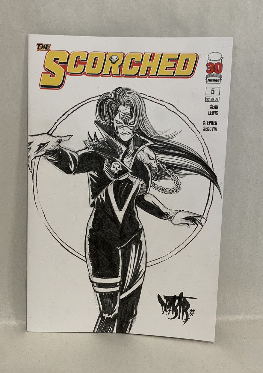 The SCORCHED #5 Blank Sketch Variant Cover Comic 2023 W Original Art Dave Castr