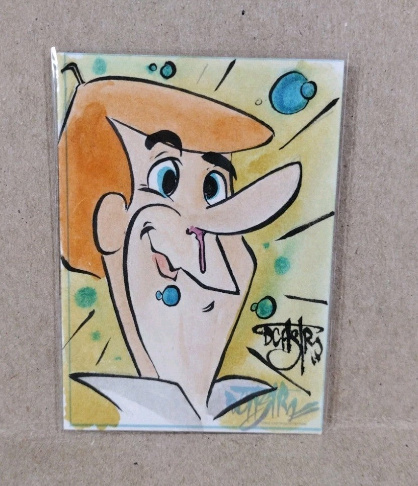 Dave Castr Crusin (2025) OAC Sketch Card W Original George Jetson Art ACEO