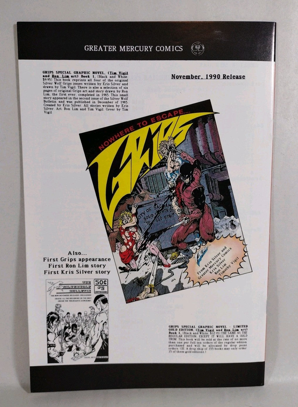 Greater Mercury Comics Action 6 (1990) featuring Grips 1st Night Master Edge GMC