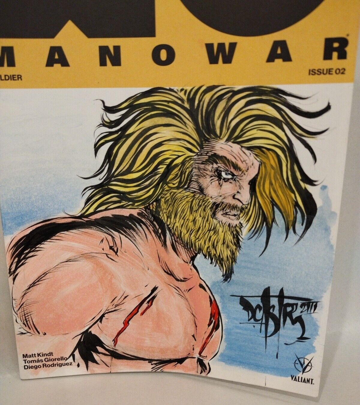 X-O Manowar 2 (2017) Valiant Blank Cover Variant W Original Aric Dave Castr Art 