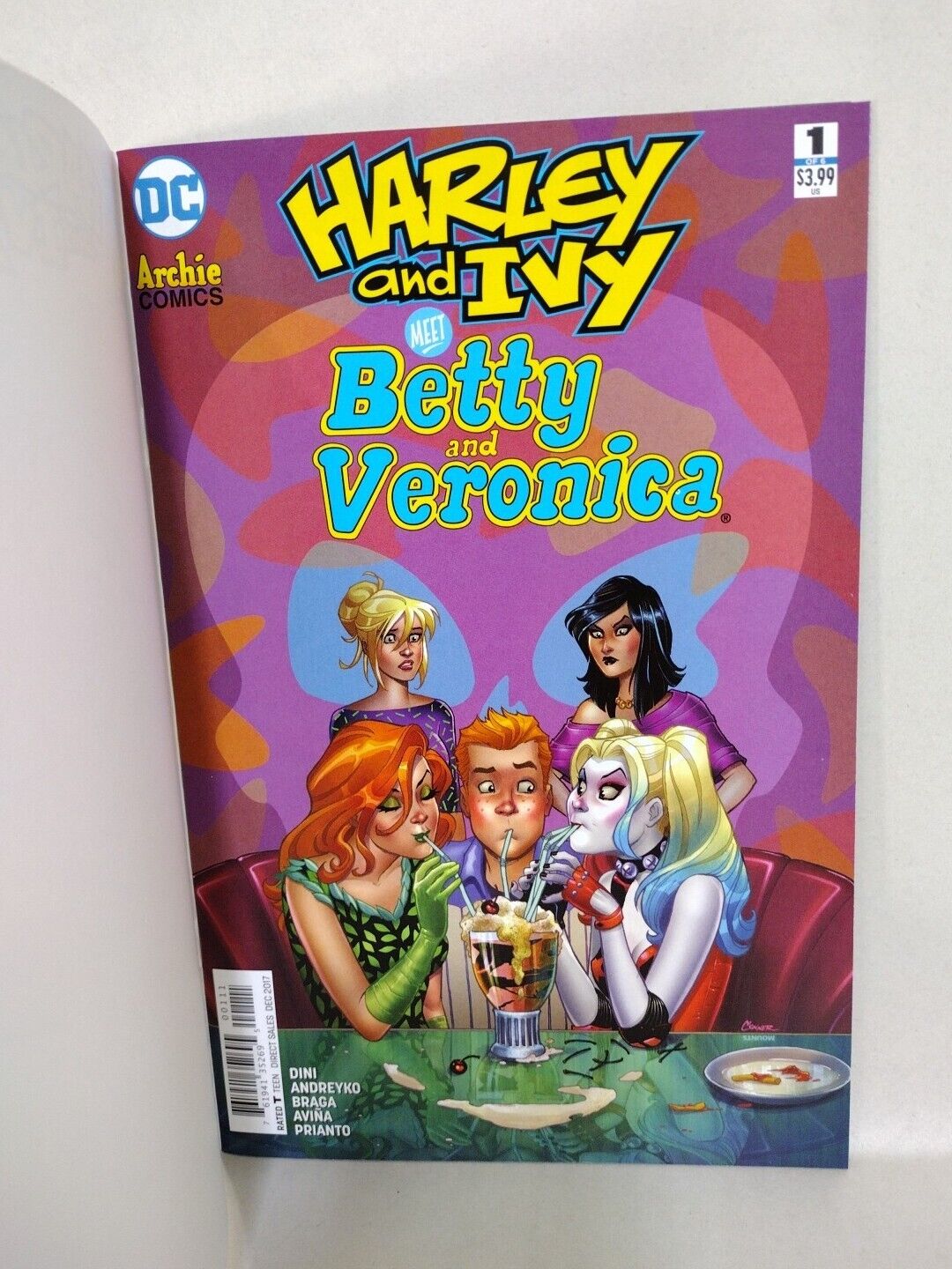 Harley Ivy Meet Betty Veronica #1 (2017) DC Comic Sketch Cover W Original Art
