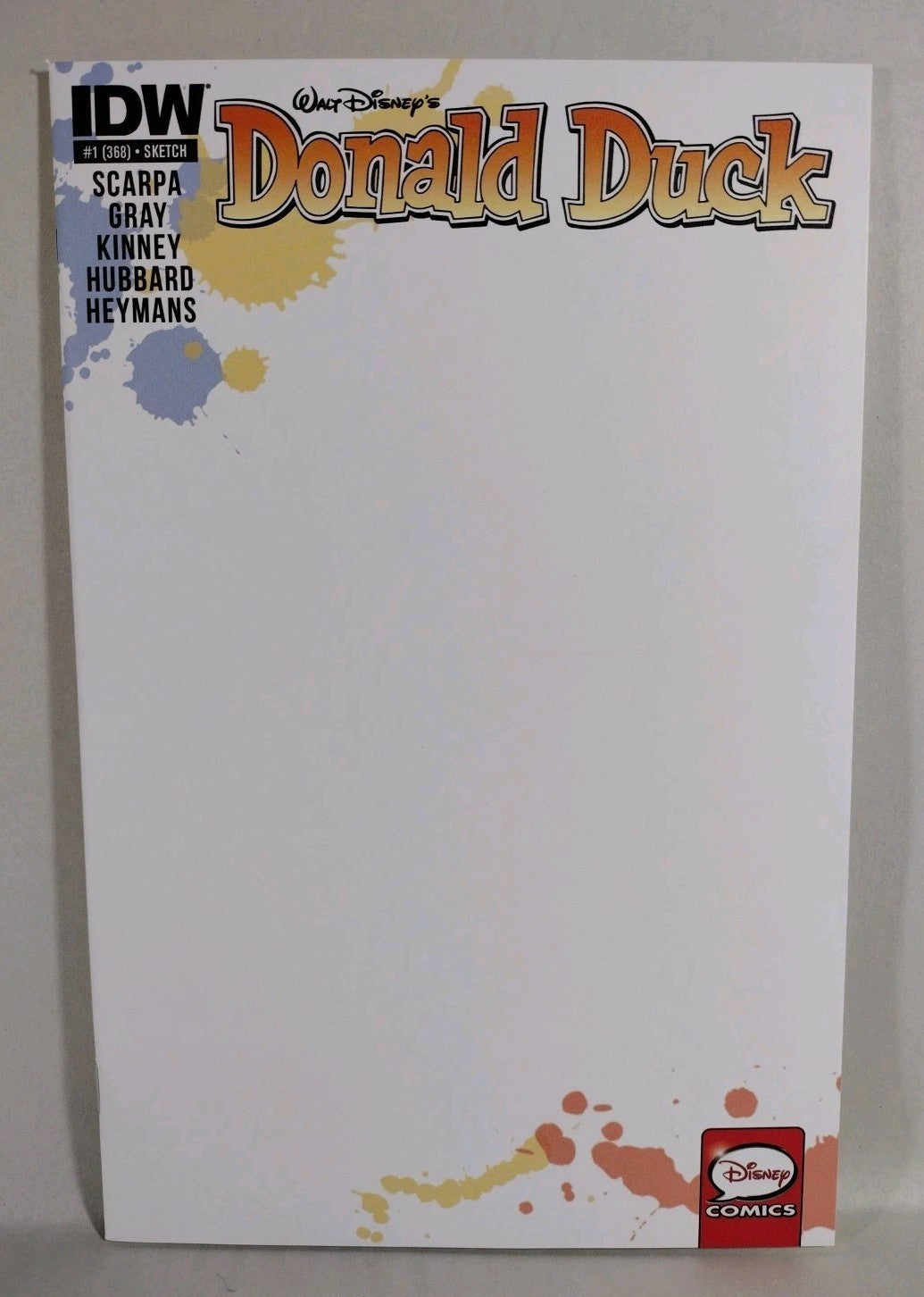 Donald Duck #1 (2015) IDW Disney Comic Blank Sketch Variant Cover VF-NM