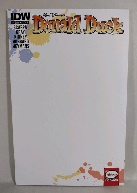 Donald Duck #1 (2015) IDW Disney Comic Blank Sketch Variant Cover VF-NM