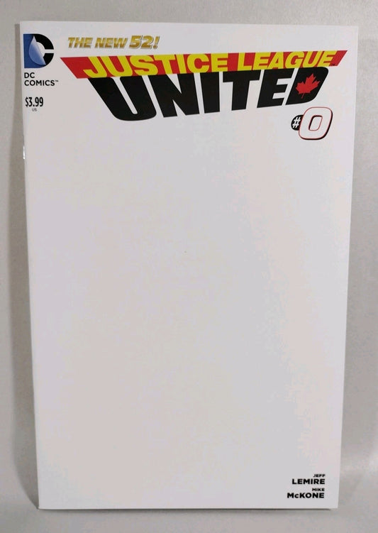 Justice League United #0 (2014) DC Blank Sketch Variant Cover Comic New NM