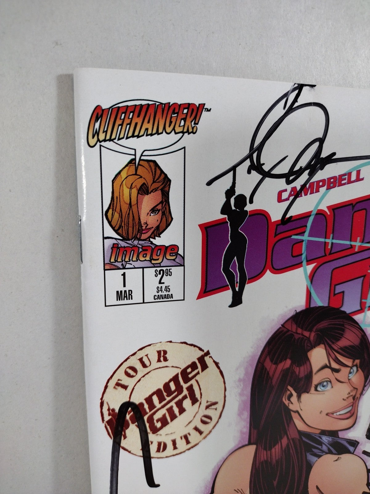 Danger Girl #1 (1998) Image Cliffhanger J Scott Campbell Tour Ed Comic 4x Signed