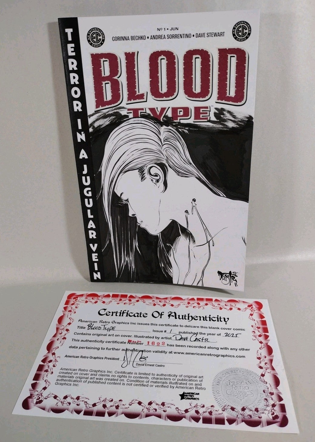 Blood Type #1 (2025) Oni EC Comic Sketch Cover Variant W Original Dave Castr Art