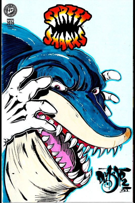 Street Sharks Annual 1 IDW Comic Sketch Cover Var W Original DCastr Ripster Art