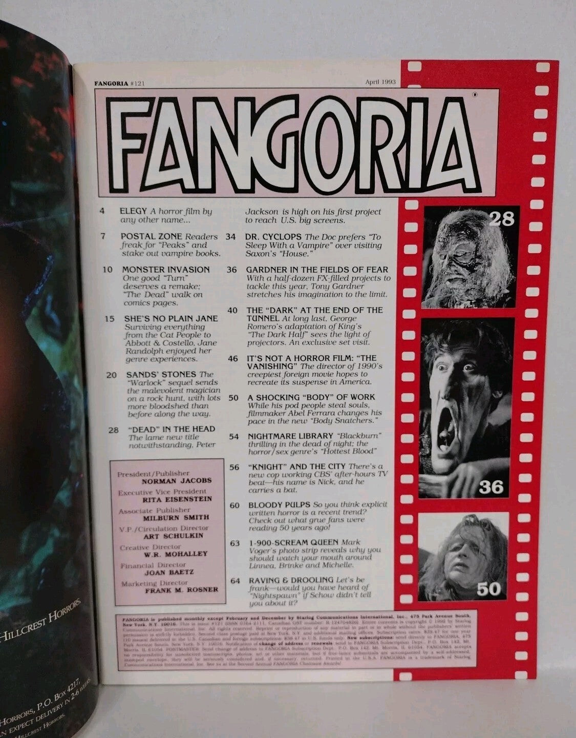 FANGORIA Magazine #121 (1993) Dark Half Dead Alive Warlock Armageddon AOD VF