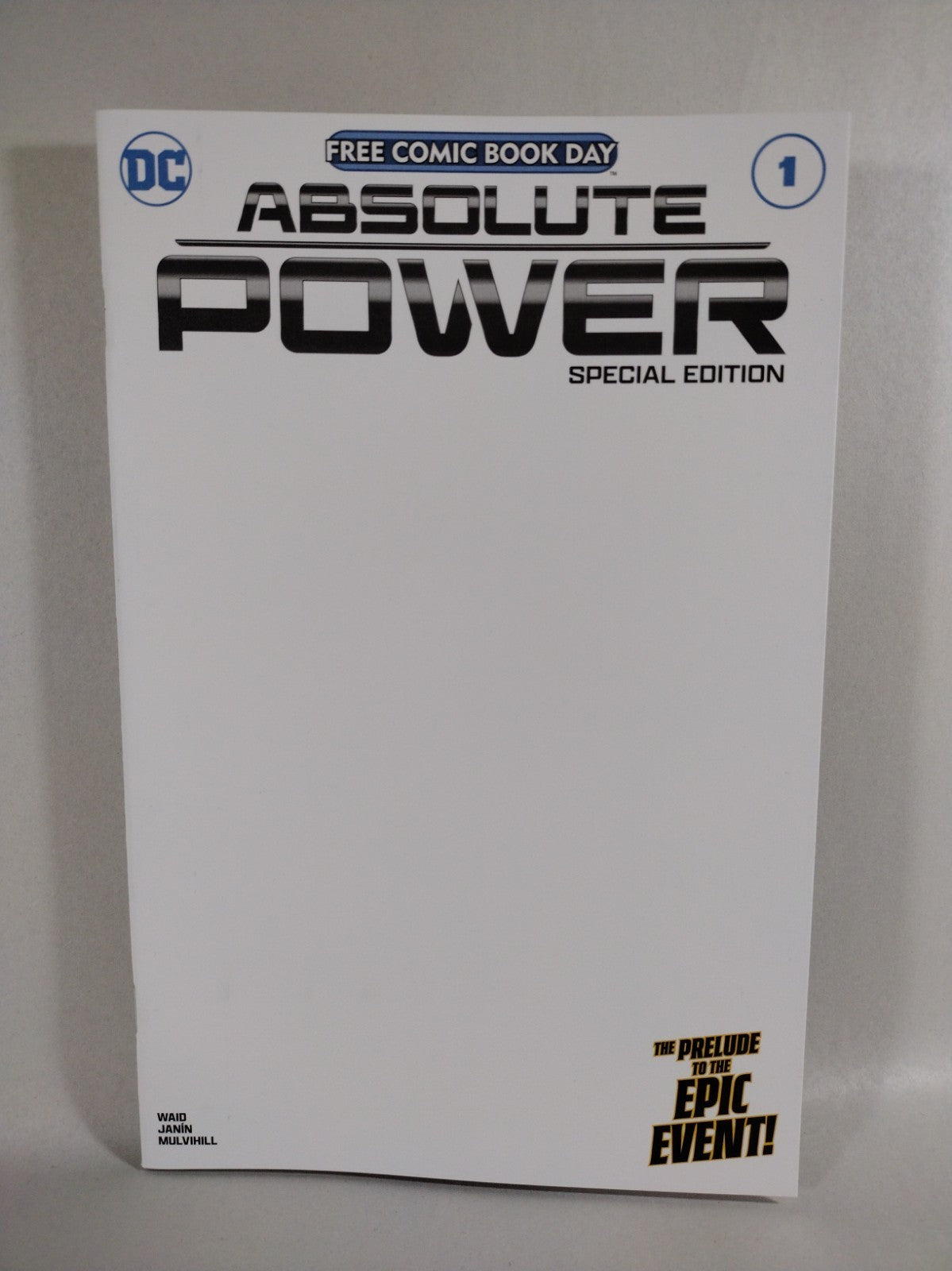 Absolute Power Special Edition 1 (2024) FCBD DC Comic Blank Sketch Variant Cover