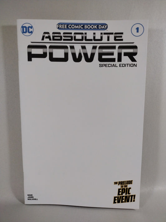 Absolute Power Special Edition 1 (2024) FCBD DC Comic Blank Sketch Variant Cover