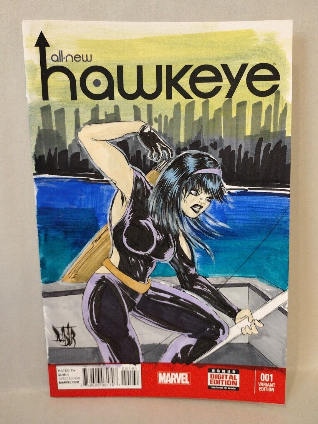 ALL NEW HAWKEYE #1 (2015) Marvel Blank Cover Variant Comic W Original DCastr Art