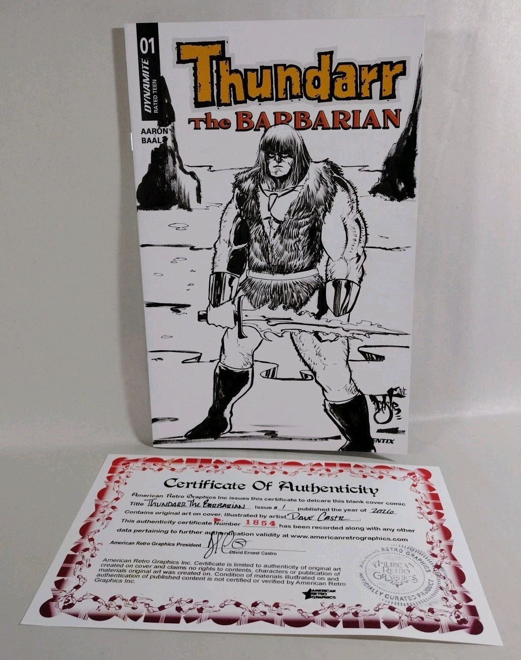 Thunder The Barbarian 1 Dynamite 2026 Sketch Cover Variant W Original DCastr Art
