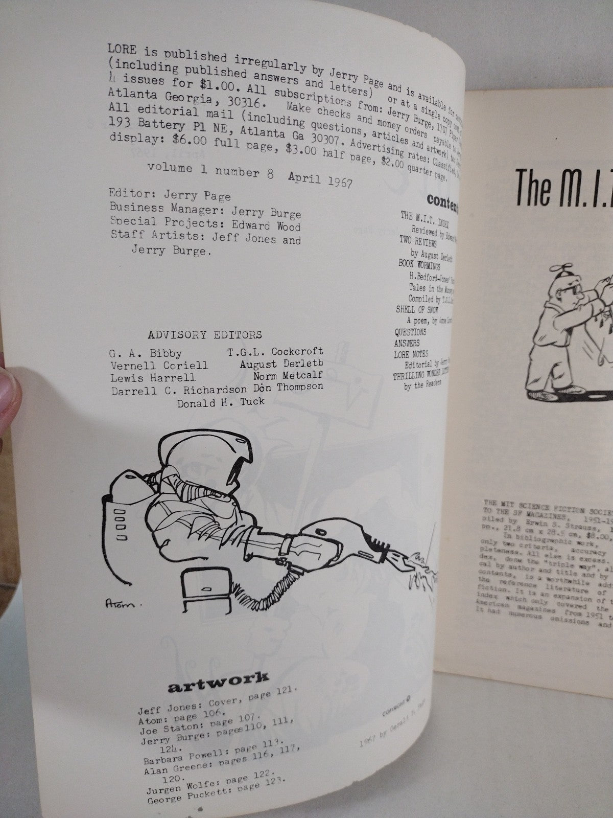 Lore (1966) Jerry Page Fanzine Lot #4 5 6 8 9 Early Jeffery Jones Art