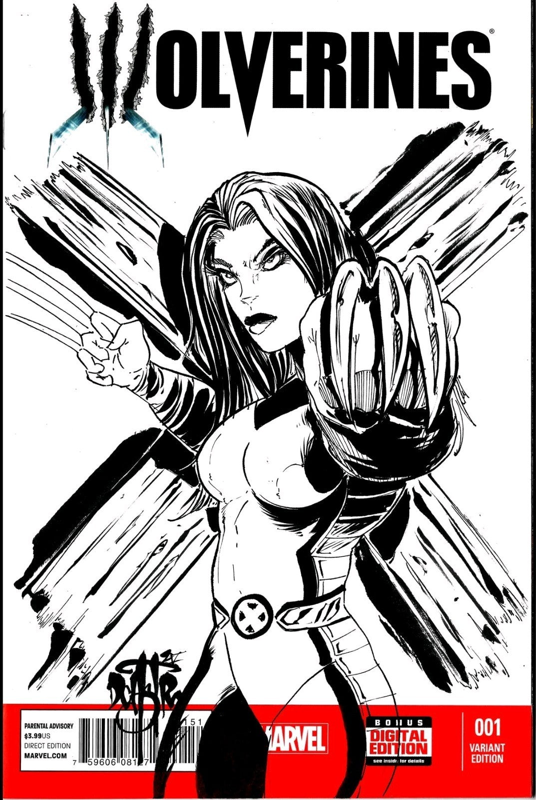 Wolverines #1 (2015) Marvel Sketch Cover Variant Comic W Original Dave Castr Art