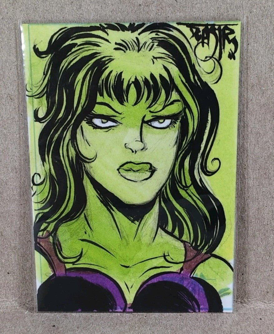 Dave Castr Crusin (2025) OAC Sketch Card W Original Marvel She-Hulk Art ACEO