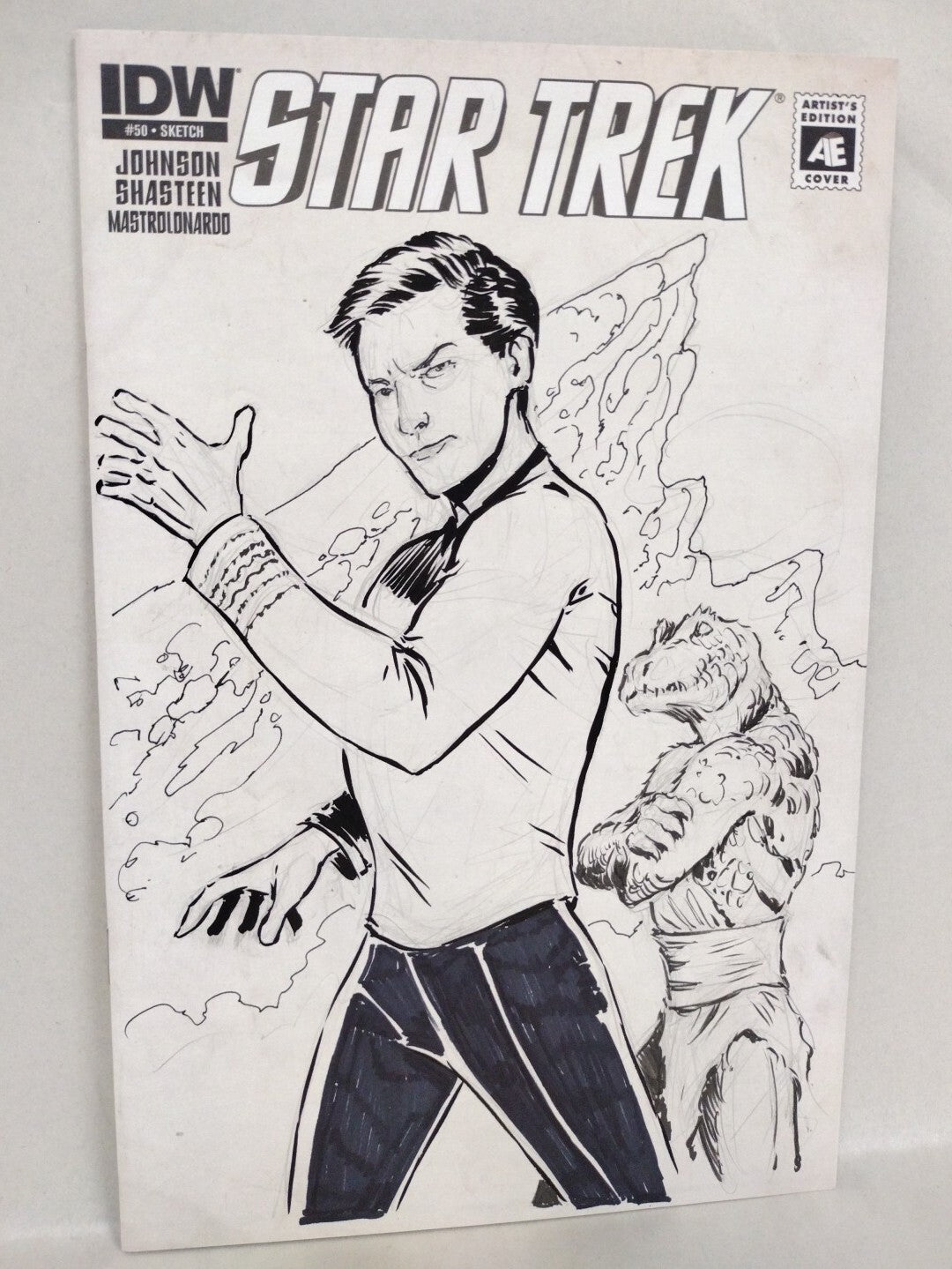 Star Trek 50 (2015) IDW Sketch Variant Cover W Original Sulu Zorn Art Zues Toves