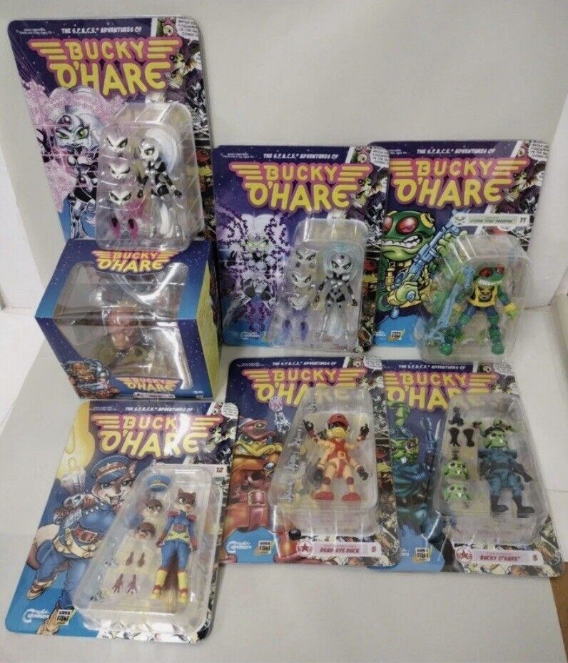 Bucky O'Hare (2019) Boss Fight 7 Pc Action Figure Collection Set Dead Eye Duck