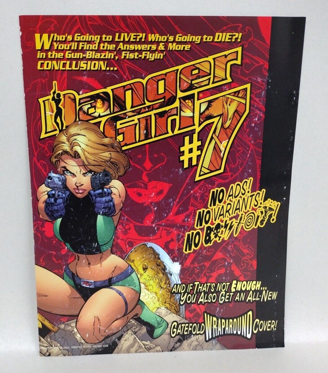 Danger Girl #7 (2000) 11 X 17" Cliffhanger Comics Promotional Poster Campbell 