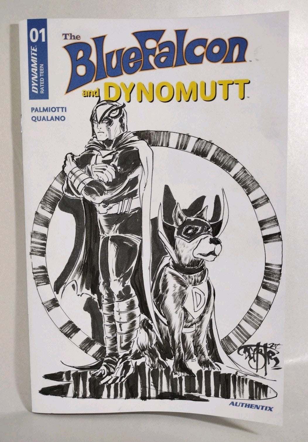 Blue Falcon & Dynomutt #1 (2025) Dynamite Comic Sketch Cover W Original Art