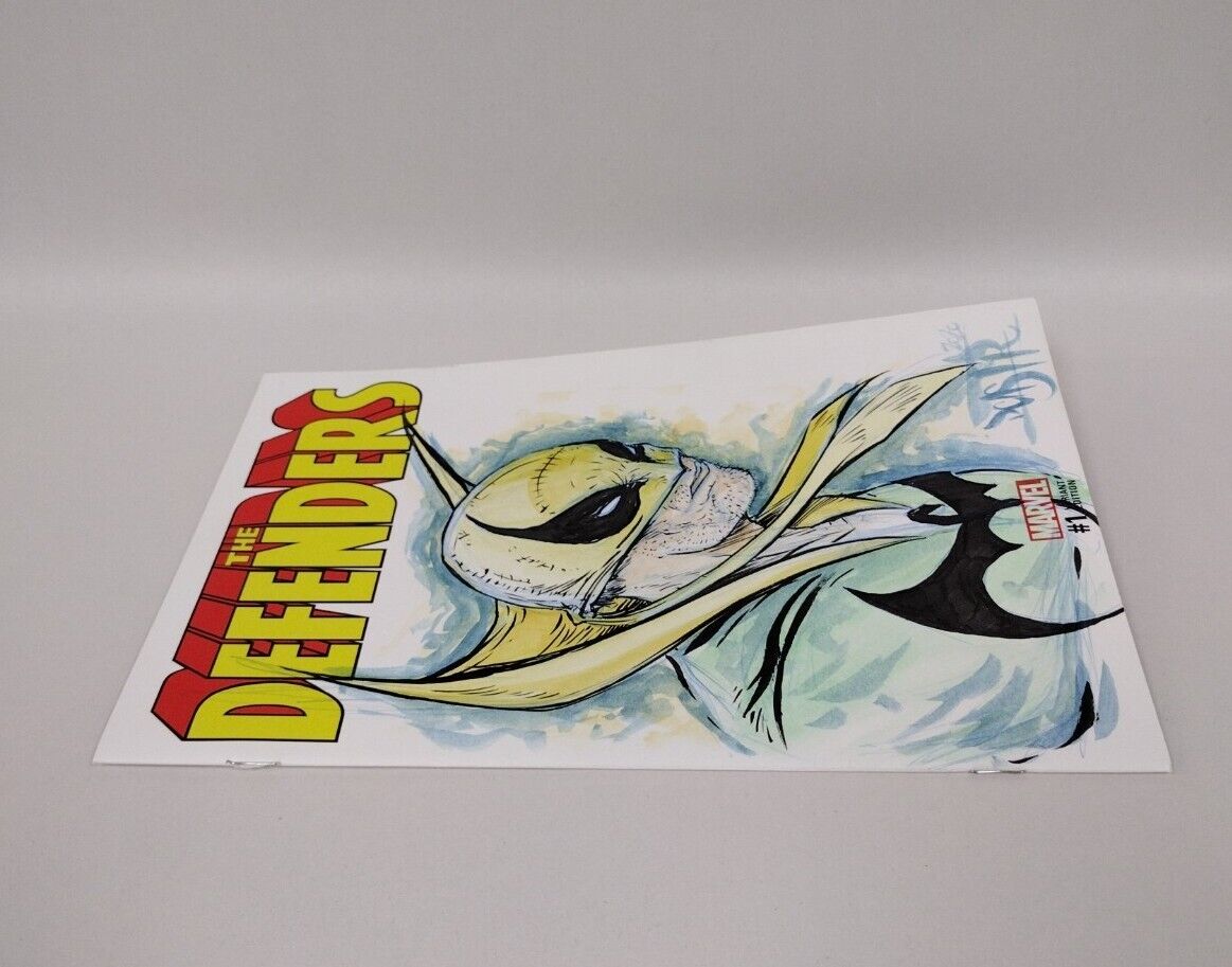Defenders #1 (2017) Marvel Sketch Cover Comic Original Dave Castr Iron Fist Art