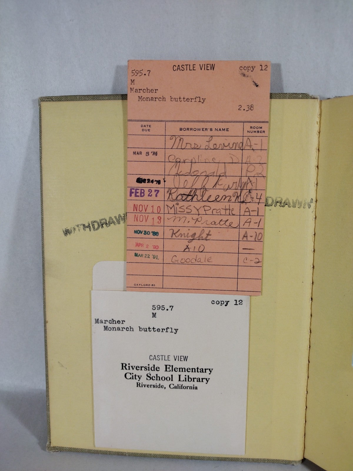 Monarch Butterfly 1960 Discarded Library Book W Original Dave Castr Color Art