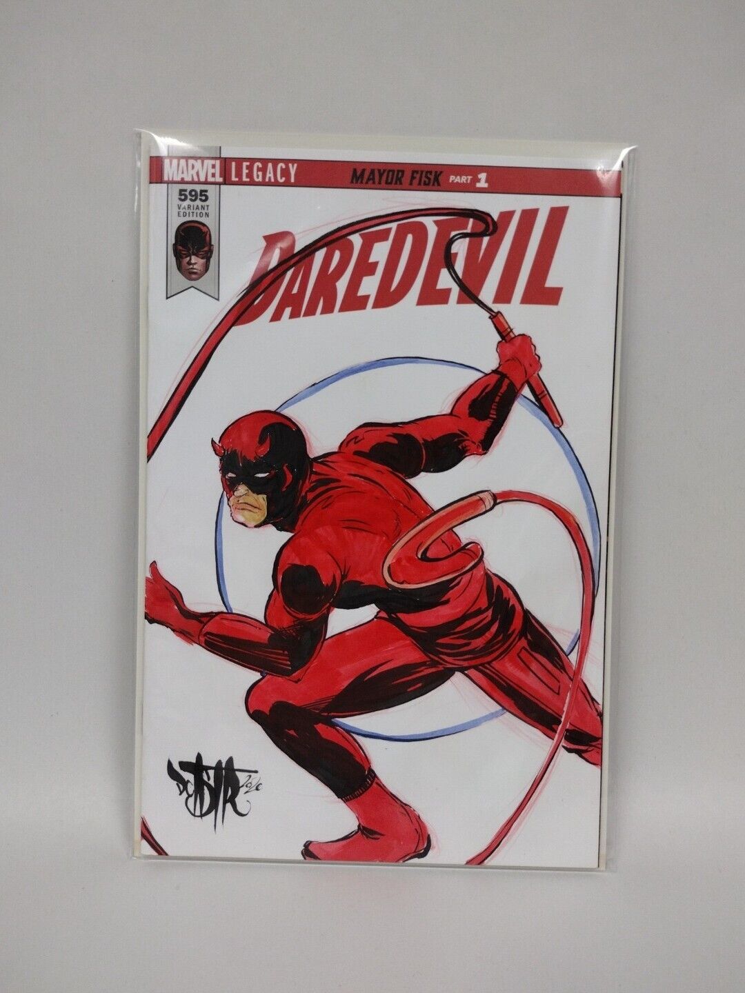 Daredevil #595 (2018) Blank Cover Comic w Original Daredevil Art  Dcastr 