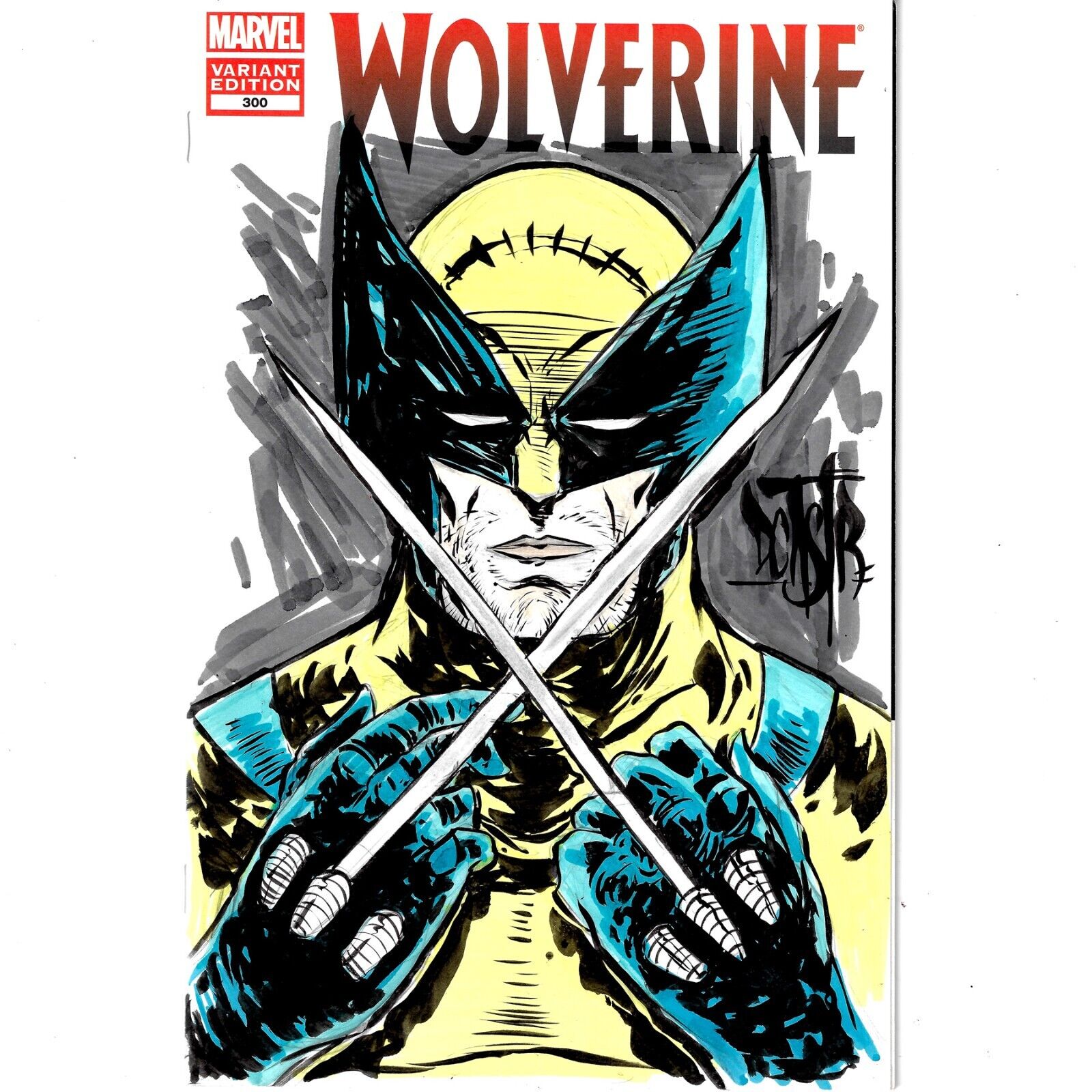 WOLVERINE #300 Blank Cover Variant Marvel Comic 2012 w Original DAVE CASTR Art