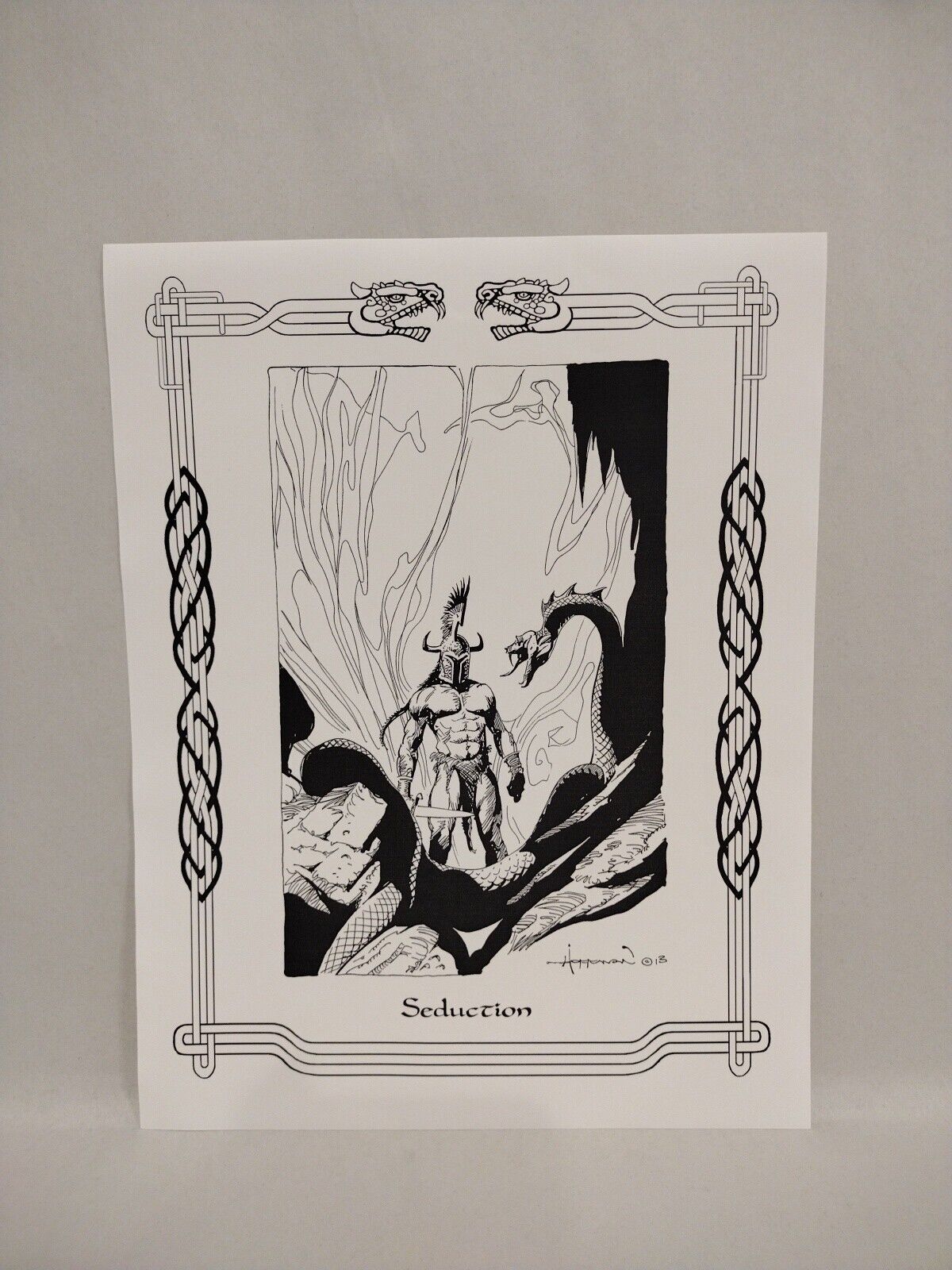 Machiste Serpent Slayer Original Mike Hoffman 11 X 17 Pin-Up Inked Art Signed 