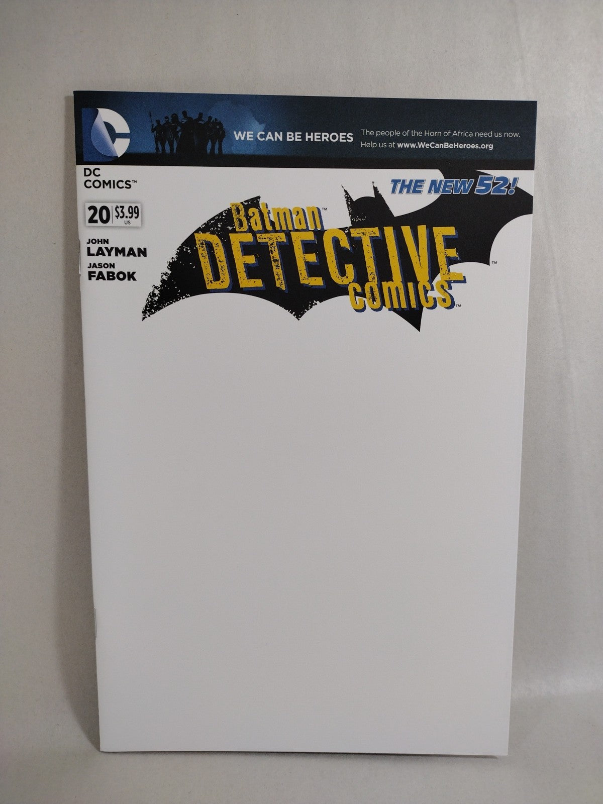 Detective Comics #20 (2012) DC Blank Sketch Variant Cover Comic New NM