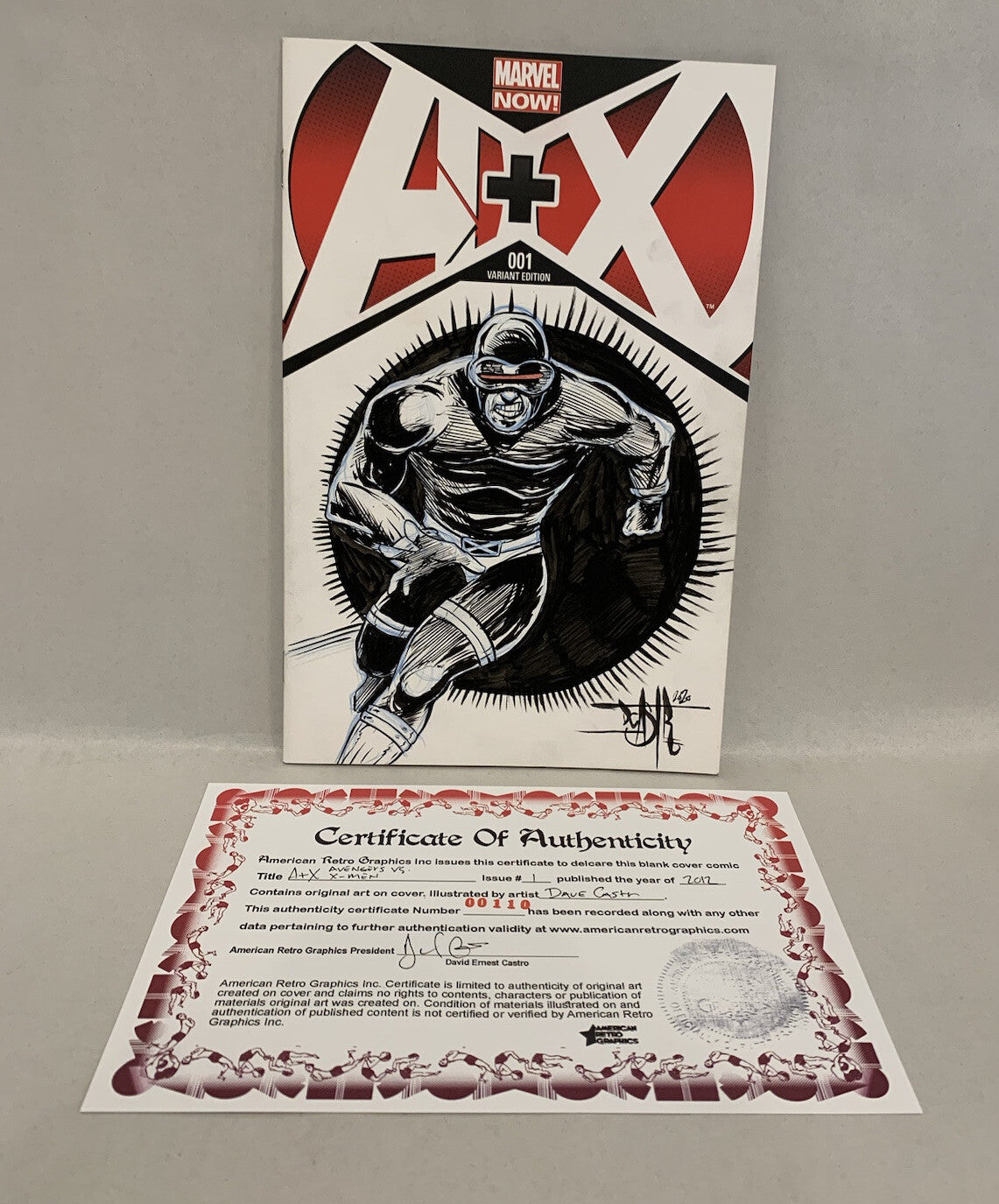 A+X (AVENGERS + X-MEN #1 Blank Variant Cover Comic W Original Art